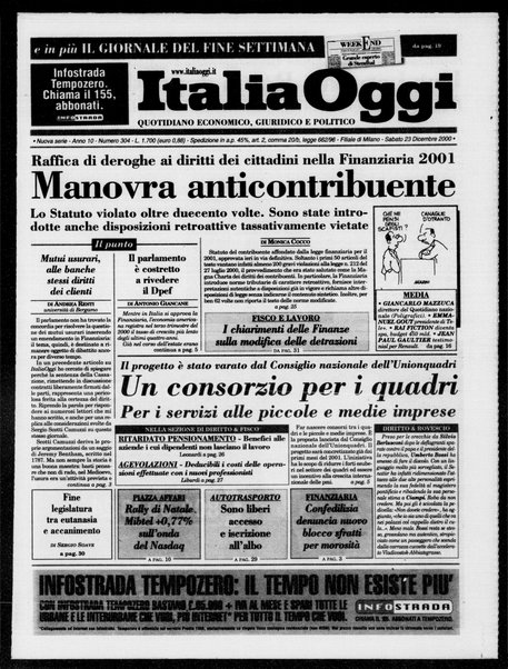 Italia oggi : quotidiano di economia finanza e politica